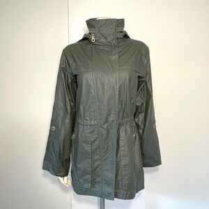ANORAK Olive Green Hooded Rain Jacket XS
